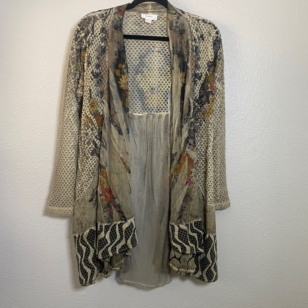 Kamana Earthy Artsy Fairy Grunge Avant Garde‎ Boho Lagenlook Patchwork Duster L